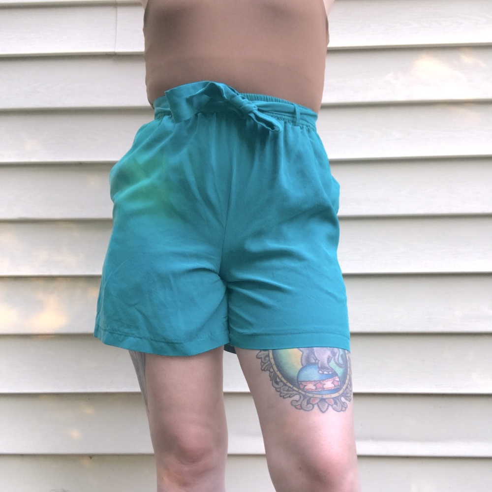 Vintage paper bag style shorts